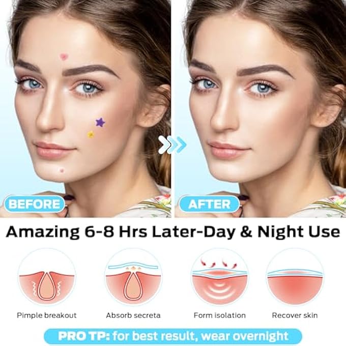 STRBOXONG PIMPLE PATCHES FOR FACE, CUTE PIMPLE PATCHES STARS, COLORFUL HYDROCOLLOID ACNE 271PATCHES 6 SIZES WITH SALICYLIC ACID, TEA TREE & CENTELLA OIL (ROUND,STAR,PEACH SHAPES) - Image 4